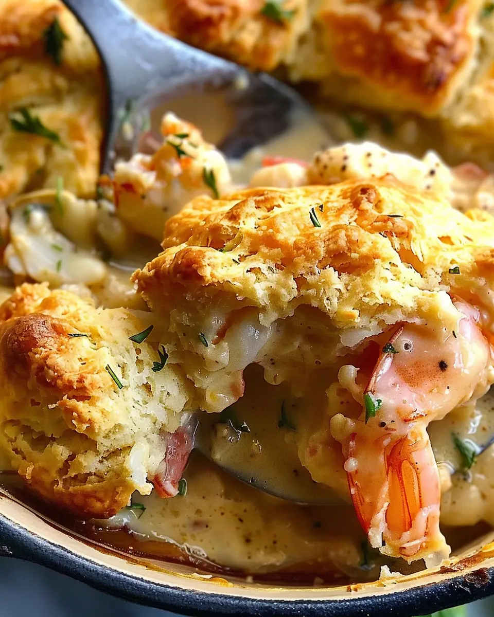 Cheddar Bay Biscuit Seafood Pot Pie: A Cozy Indulgent Surprise