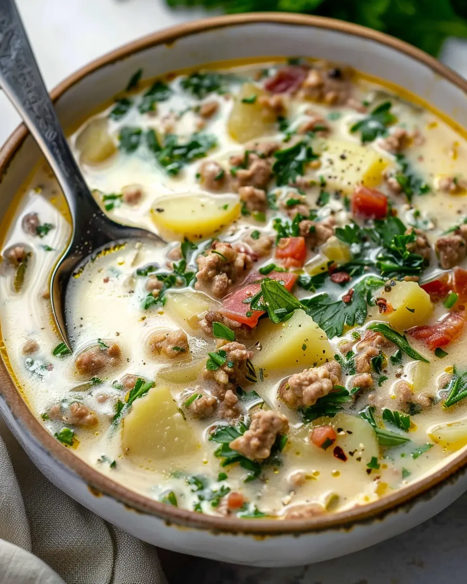 Zuppa Toscana Soup: A Hearty Twist with Turkey Bacon and Chicken Ham