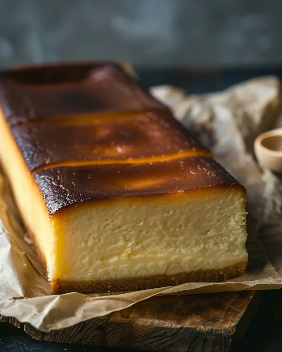 Indulgent Burnt Basque Cheesecake: Easy Loaf Pan Delight