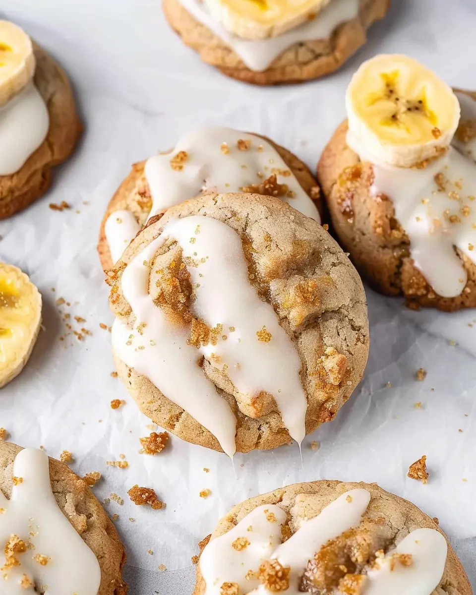 Crumbl Banana Bread Cookies: Easy Cream Cheese Glaze Delight