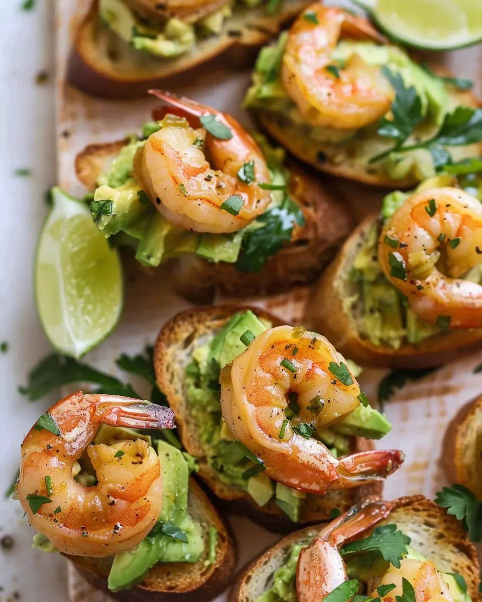 Garlic shrimp and avocado crostini: Easy, Delicious Appetizer Delight