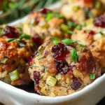 Cranberry & Turkey Stuffing Balls - Festive and Flavorful