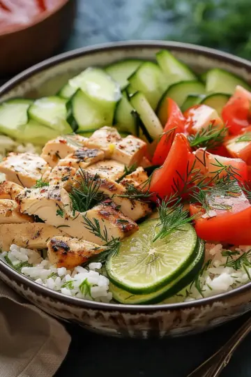 Mediterranean Lemon Dill Chicken Bowl