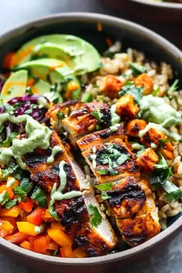 Blackened Chicken Brown Rice Bowls