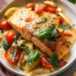 Creamy Tuscan Salmon with Tomatoes & Basil