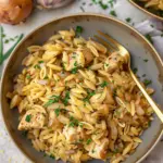 One Pot French Onion Orzo with Chicken